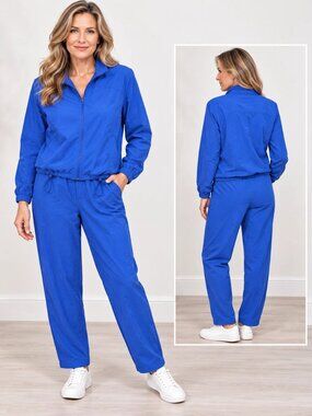 Vintage Orvis 2pc Blue Jogger Set M Jacket Pants Sportif Travel Athleisure